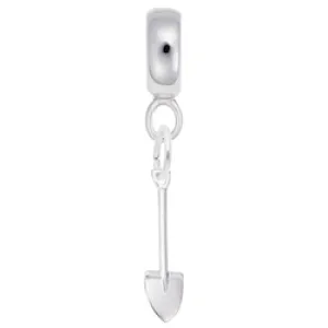 Spade Charm Dangle Bead In Sterling Silver