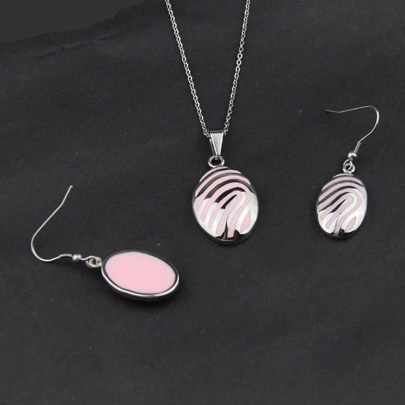 Stainless Steel Jewelry Oval Polish Resin Jewelry Set for Women in Gold Color