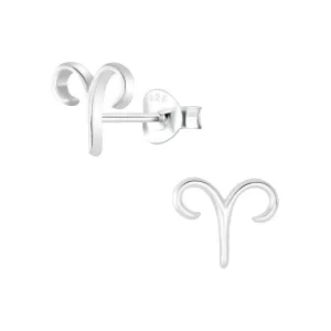 Sterling Silver Aries Star Sign Stud Earrings