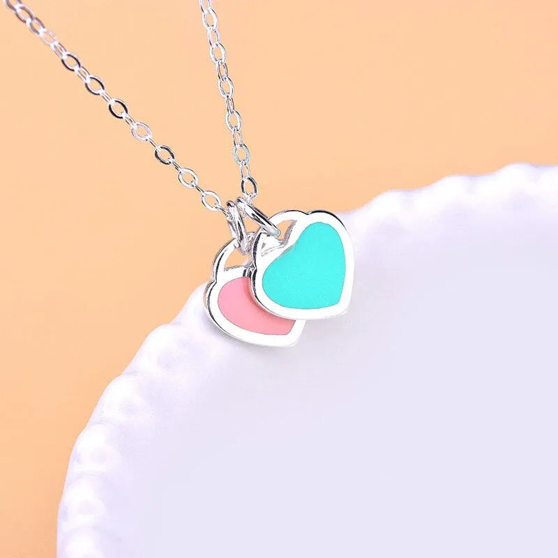 Sterling Silver Glaze Heart Charm Pendant