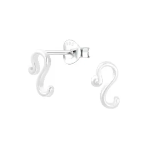 Sterling Silver Leo Star Sign Stud Earrings