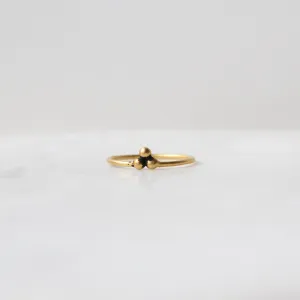 Three Ball Granulated Cluster in Gold Plated Brass Ring