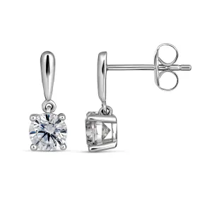 Timeless 9CT White Gold Round Claw Set Earrings