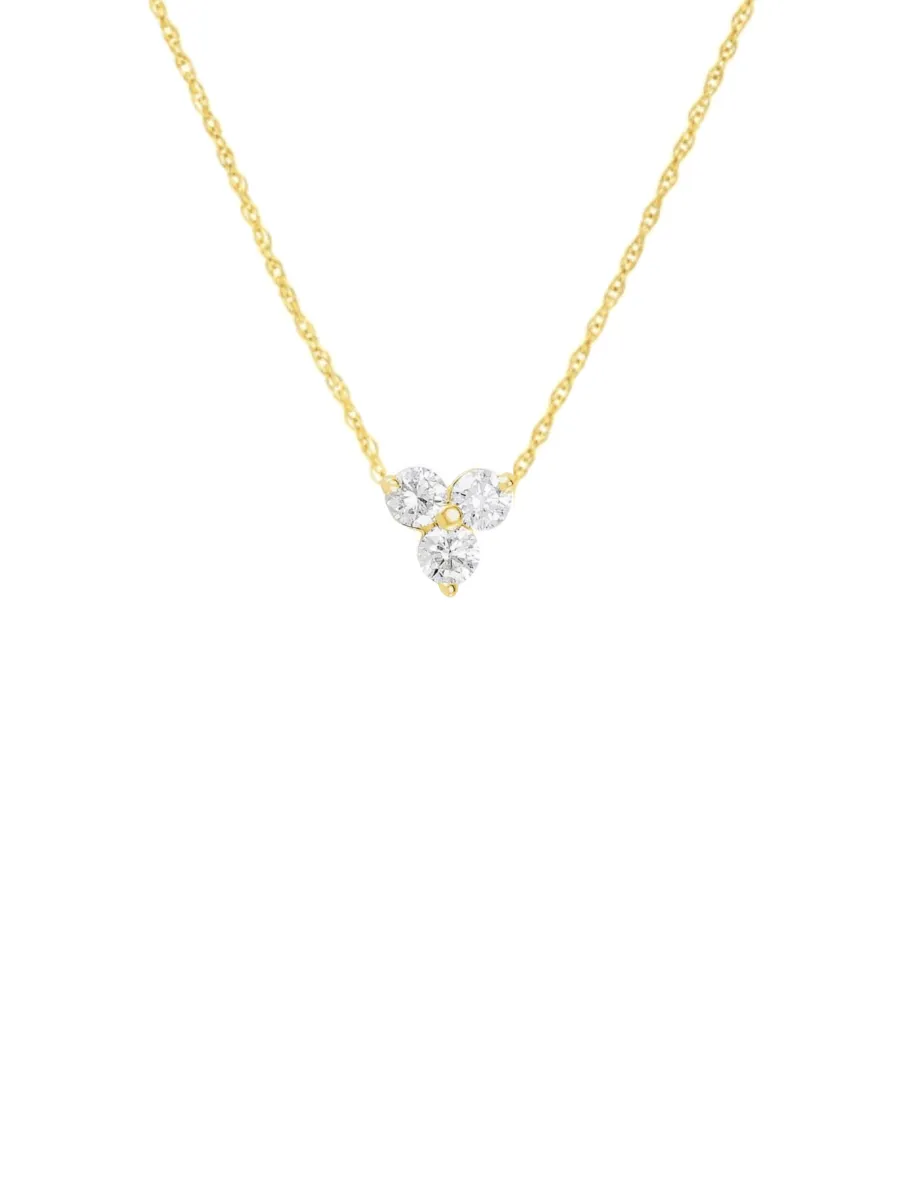 Tiny Trio Diamond Necklace 14K