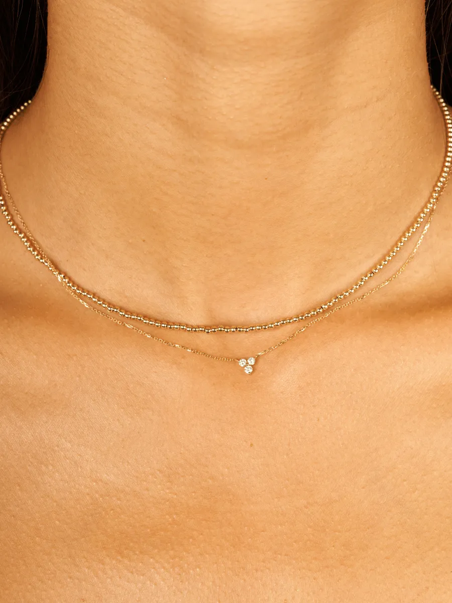 Tiny Trio Diamond Necklace 14K