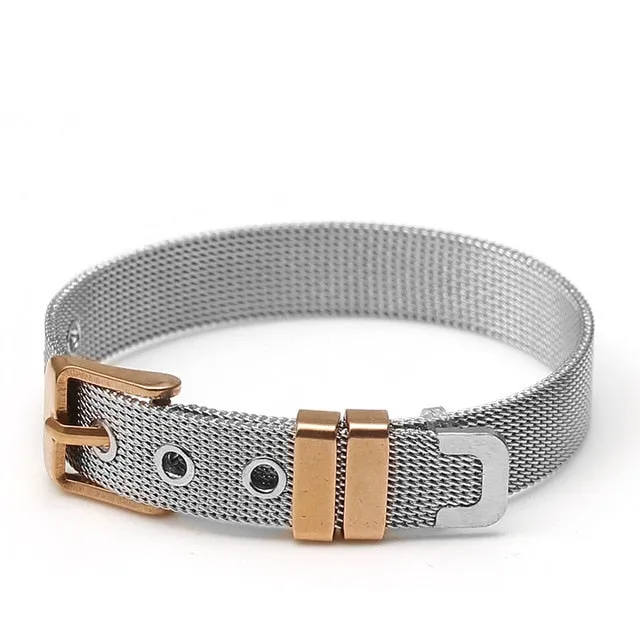 Trendy Stainless Steel Mesh Unisex Belt Bracelets