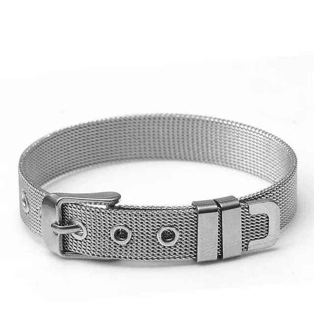 Trendy Stainless Steel Mesh Unisex Belt Bracelets