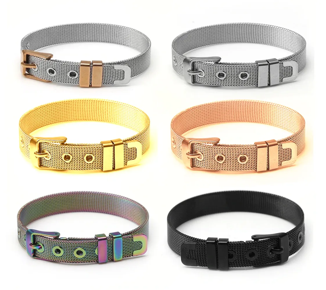 Trendy Stainless Steel Mesh Unisex Belt Bracelets