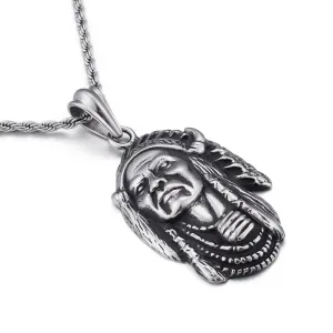 Tribal Legends Pendant Necklaces for Men, Vintage Indian Chief Inspired Ethnic Jewelry