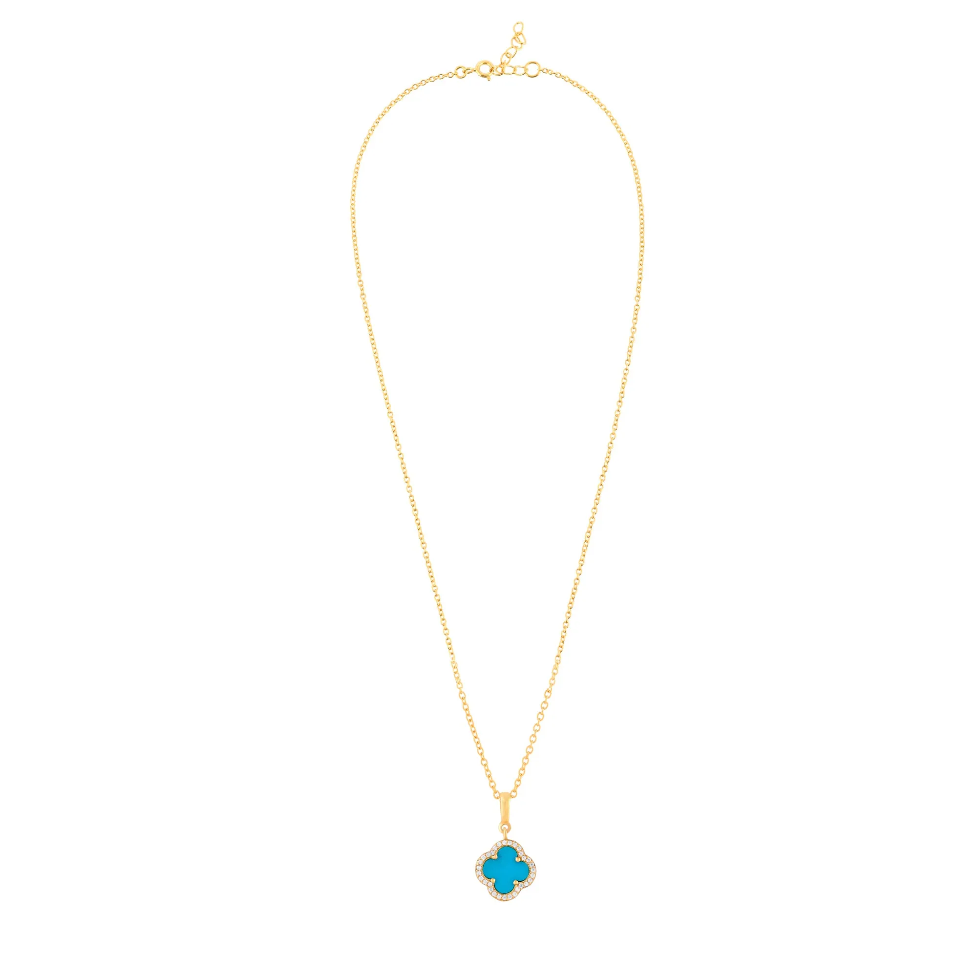 Turquoise Clover Necklace | Natural Turquoise - From Purl