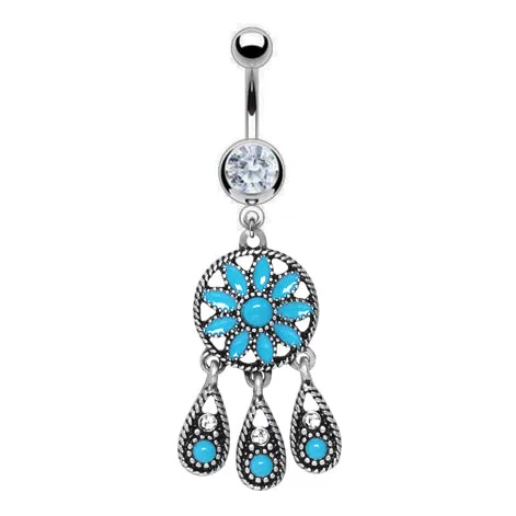 Turquoise Dream Chandelier Belly Bar