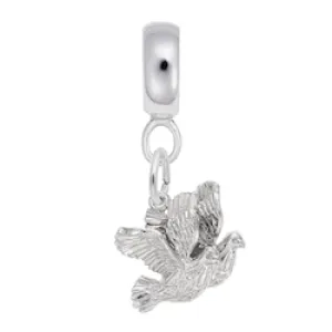 Turtledoves Charm Dangle Bead In Sterling Silver