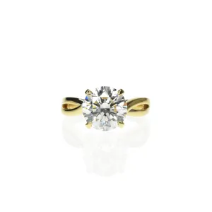 Twisted band Engagement Ring with 2ct Diamond