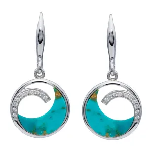 Unique & Co Sterling Silver Turquoise Drop Earrings ME-828