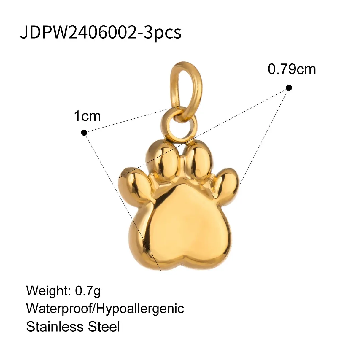 VAIGE 3PCS Cute Rhinestone Stainless Steel Charms for DIY Jewelry Making - Earring, Necklace, and Pendant Accessories