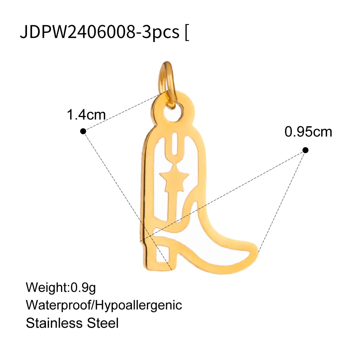 VAIGE 3PCS Cute Rhinestone Stainless Steel Charms for DIY Jewelry Making - Earring, Necklace, and Pendant Accessories