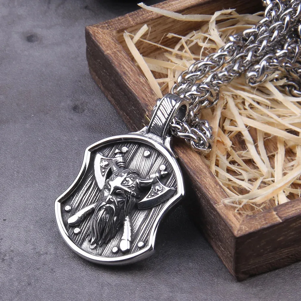 Warrior With Axe Viking Necklace