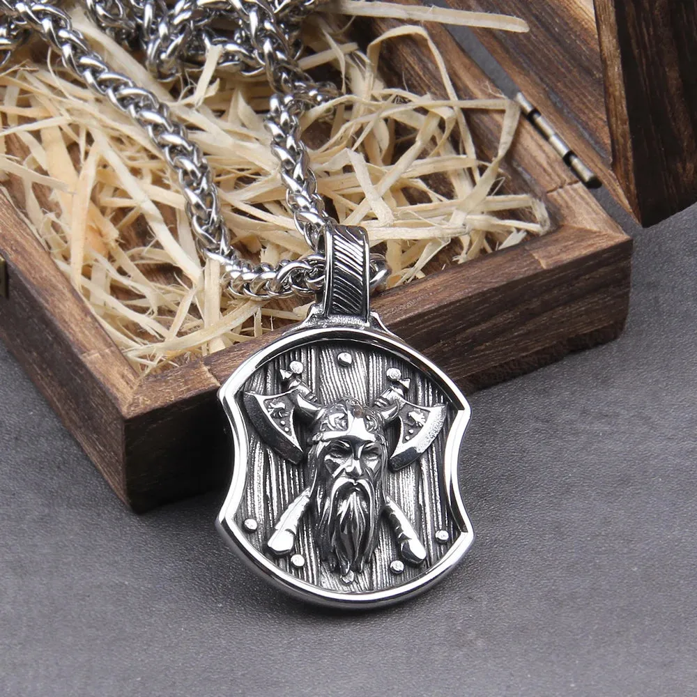 Warrior With Axe Viking Necklace