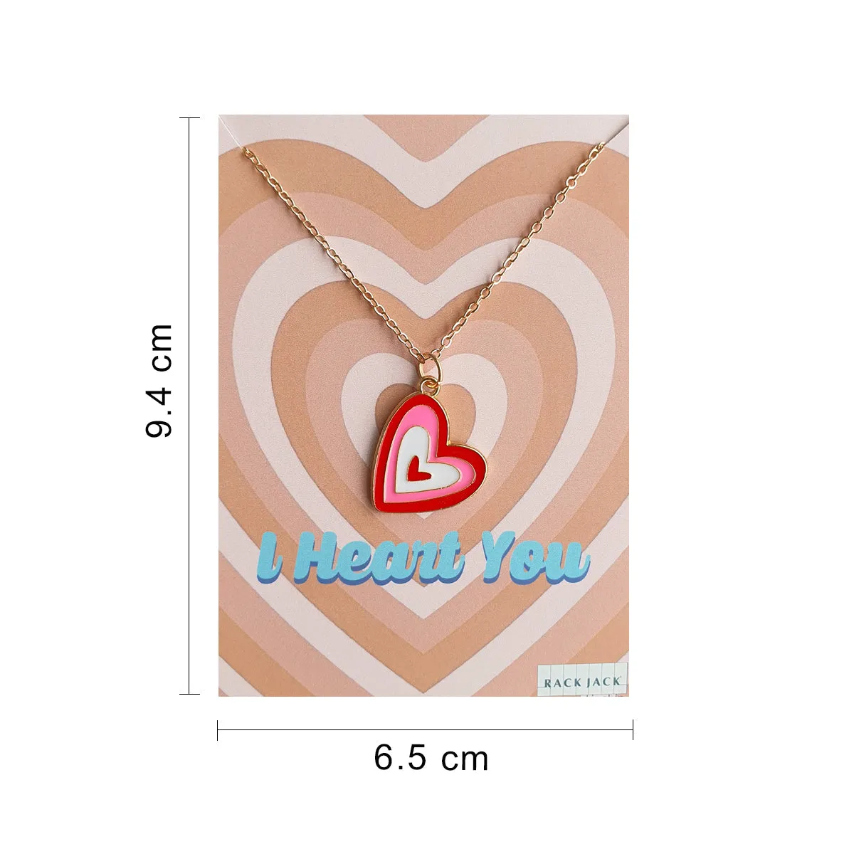 Y2K Charm Pendant RoseGold Necklace - I Heart You