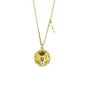 Zodiac Necklace Taurus Gold